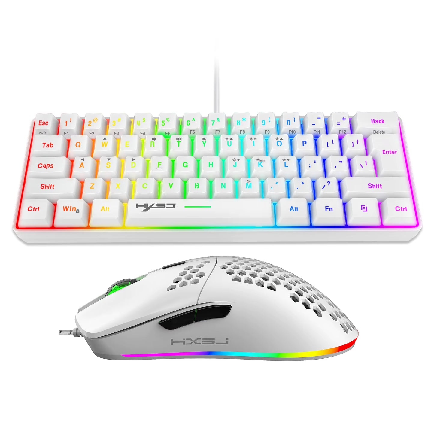 Hot Selling 61 Keys V700 RGB Luminous Mechanical Feel Keyboard and Mouse Combos Gaming Set for Computer Game