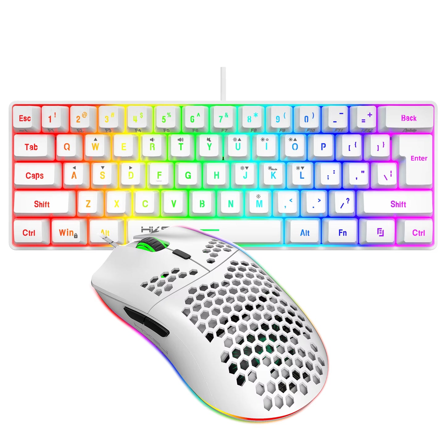 Hot Selling 61 Keys V700 RGB Luminous Mechanical Feel Keyboard and Mouse Combos Gaming Set for Computer Game