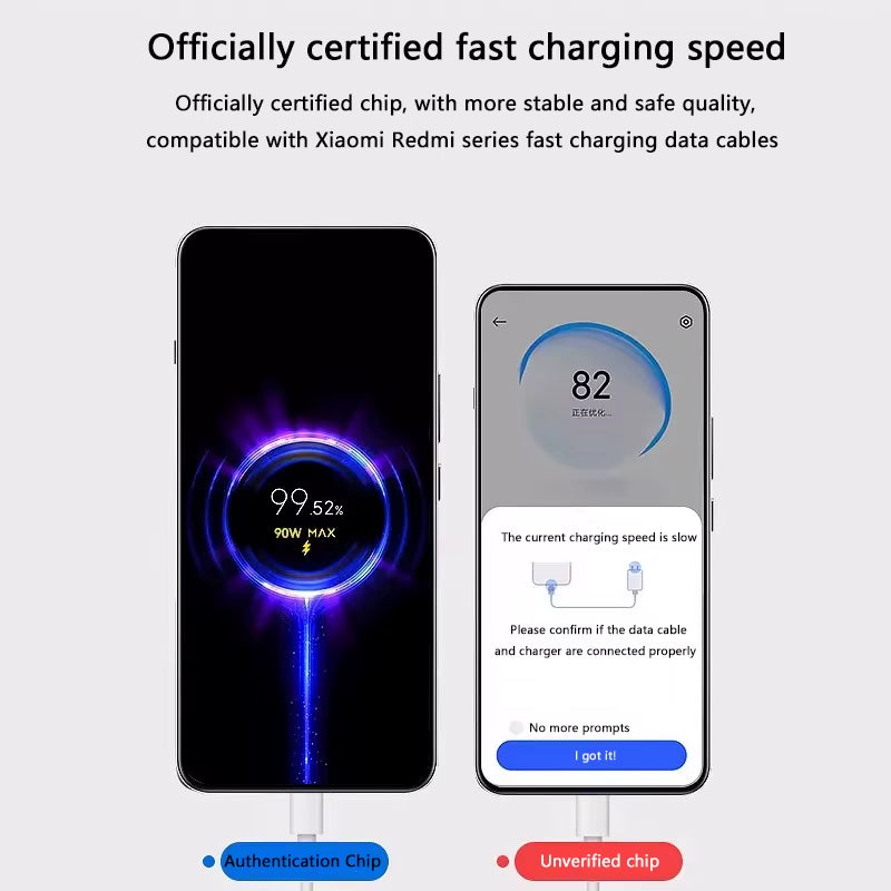 90W USB Fast Charger for Xiaomi 15 14 13 12 11 10 Ultra Redmi Note 12T 13 Pro Turbo Quick Charge Type C USB Charging Cable
