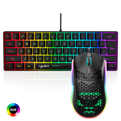 Hot Selling  61 Keys V700 RGB Luminous Mechanical Feel Keyboard and Mouse Combos Gaming Set for Computer Game