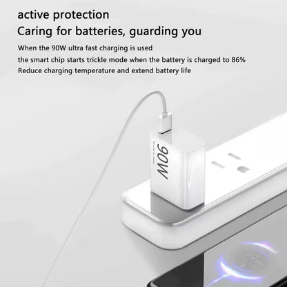 90W USB Fast Charger for Xiaomi 15 14 13 12 11 10 Ultra Redmi Note 12T 13 Pro Turbo Quick Charge Type C USB Charging Cable