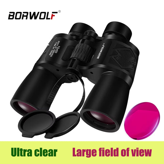 10X50 ED Professional Zoom 26MM Large Eyepiece Powerful Binoculars Light Night Vision for Hunting Telescope