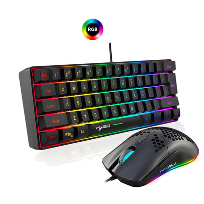 Hot Selling  61 Keys V700 RGB Luminous Mechanical Feel Keyboard and Mouse Combos Gaming Set for Computer Game